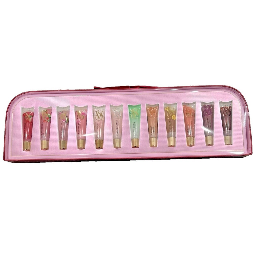 Victoria's Secret 12-Piece Lip Gloss Set Gift Box 2025 Various Shades & Flavors